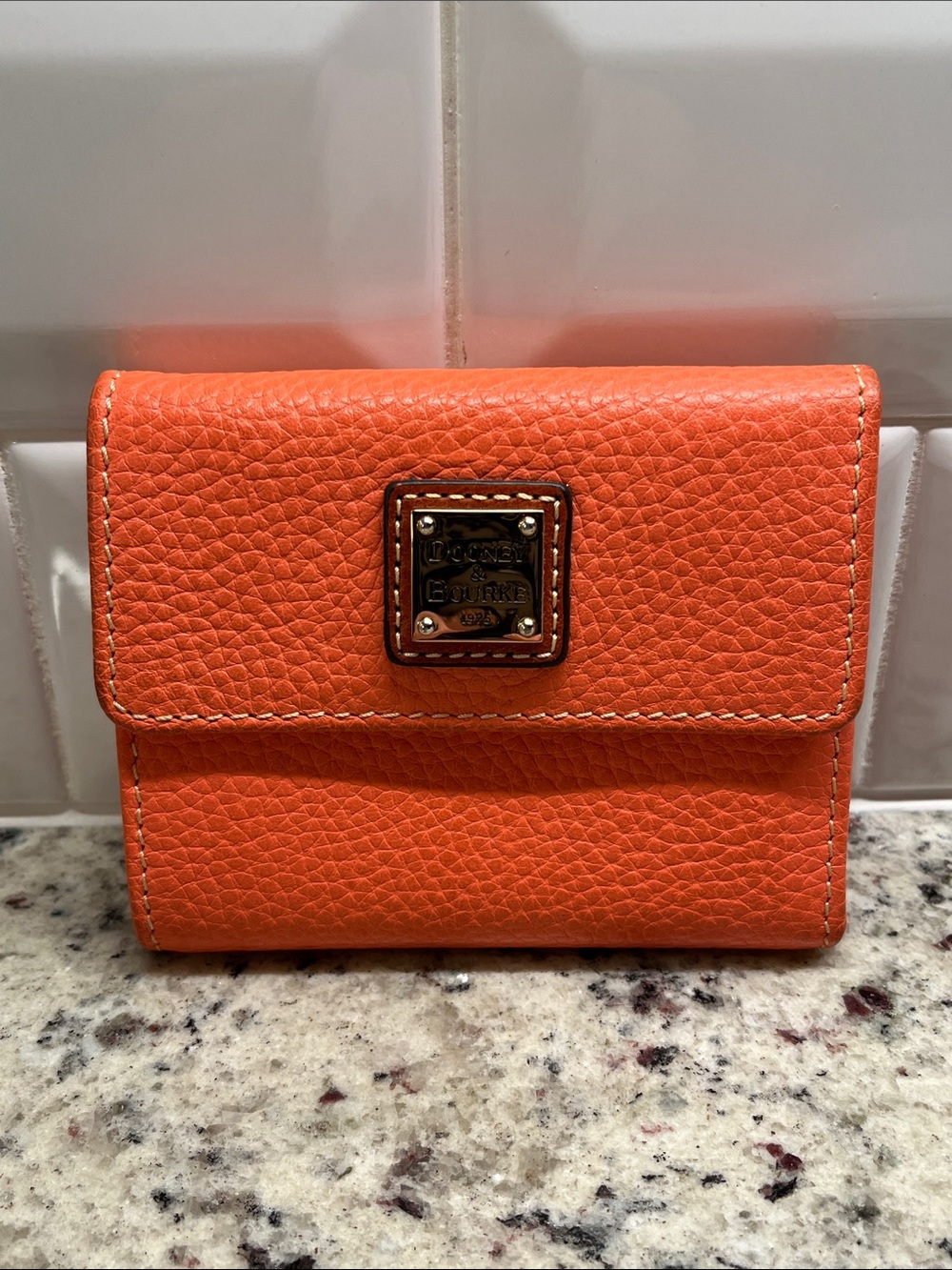Dooney & Bourke Pebbled Grain Leather Small Flap Wallet EUC